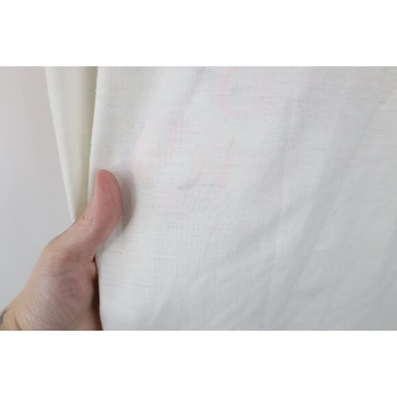 Vintage 70s Womens Large Sheer Snow Country Snowflake Skiing T-Shirt White USA - Picture 10 of 14